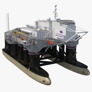 Odyssey Sea Launch Platform with Zenit 3SL Rocket 3D model