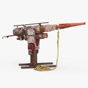 Harpoon Deck Cannon Aged 3D model