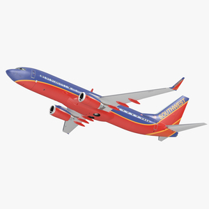 Southwest Airlines Boeing 737-800 with Interior Rigged 3D model