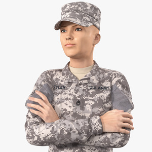 3D model Female Soldier Military ACU Uniform