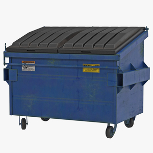 3D Dumpster Blue model