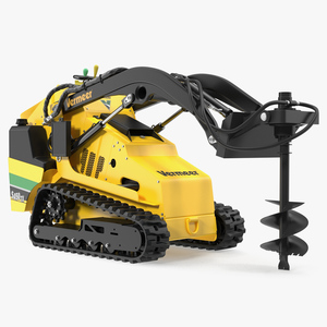 3D Mini Skid Steer Loader Vermeer with Auger Drill Clean model