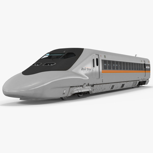 3D model Bullet Train Locomotive Rail Star Rigged