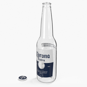 3D model Empty Glass Corona Beer Bottle 12oz