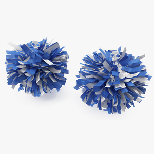 Pom Poms Blue Color 3D model