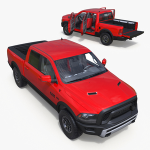 Dodge Ram 1500 Pickup Truck Rigged 3D model