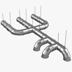 3D Ventilation Shaft Pipe System Set model