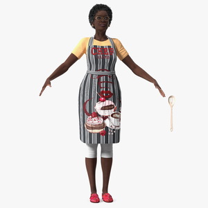 3D model Afro American Woman Kitchen Style Rigged