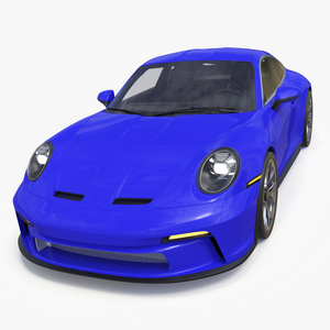 Modern Sport Car Blue Simplified 3D