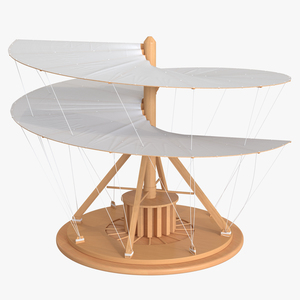 Leonardo da Vinci Aerial Screw Rigged 3D