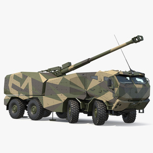 3D model Morana Self-Propelled Howitzer Gun Rigged for Maya