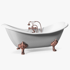 Luxury Antique Bath with Copper Mixer Shower 3D model