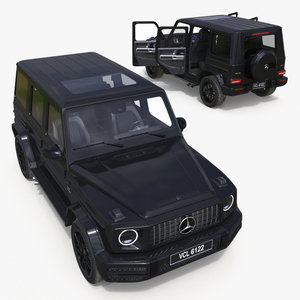 3D model Gelandewagen Mercedes-Benz AMG 63 Black Rigged for Cinema 4D