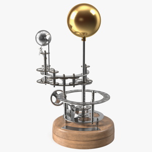 Steel Antique Orrery Solar System Rigged for Cinema 4D 3D model