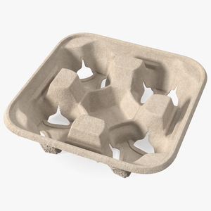 3D model Cardboard Four Cup Holder