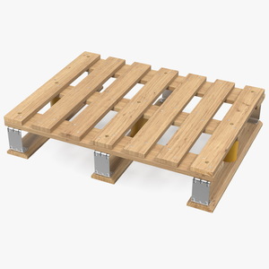 3D Wooden Half Euro Pallet model