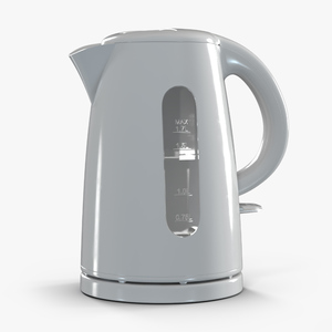 Plastic Electric Kettle with Water 3D model