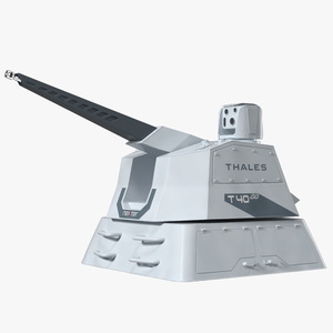 Autonomous RAPID Fire Turret Thales Rigged 3D