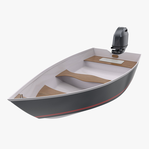 3D model Motorboat with Outboard Engine