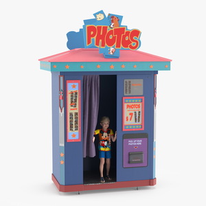 3D Disney Park Photo Booth with Boy Child model