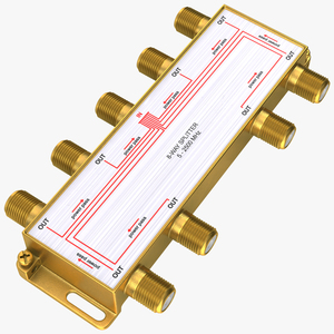 CATV Broadband Coaxial Splitter 8 Way 3D