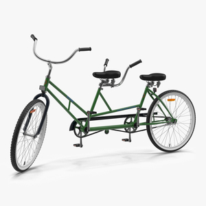 Retro Bicycle Built for Two Rigged 3D model