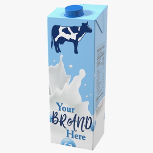 Mockup Aseptic Carton Package with Screw Cap Blue 3D model