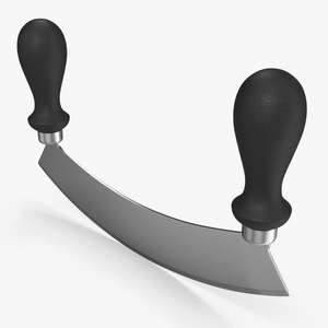 Mezzaluna with One Blade and Plastic Handles 3D model