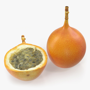 Granadilla Whole and Slice Fruit 3D