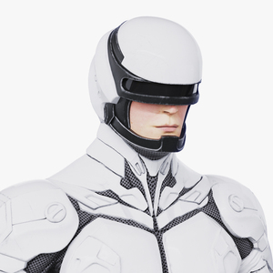 Futuristic Soldier in White Suit 3D