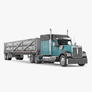 3D Truck Kenworth W990 with LNG Trailer