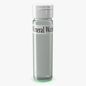 3D Mineral Water in Modern Glass Bottle