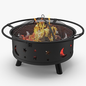 3D model Garden Fire Pit with Fire