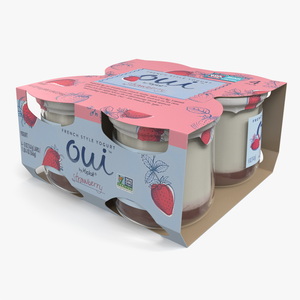 3D French Style Oui Yogurt Packaging model