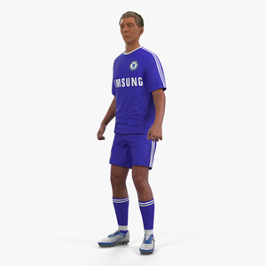 3D model Soccer or Football Player Chelsea Rigged