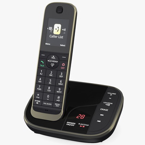 Cordless DECT Phone with Answering Machine 3D