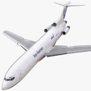 Boeing 727 200F Iran Aseman Rigged 3D model