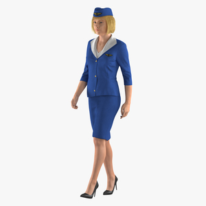 3D Stewardess Walking Pose model