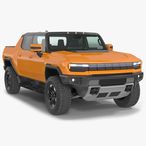 Luxury Electric SUT Truck Orange 3D