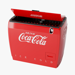3D Vintage Cooler with Coca Cola Inside