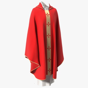 Red Gothic Chasuble 3D model