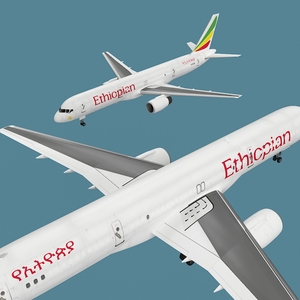 3D Ethiopian Airlines Boeing 757 Aircraft model