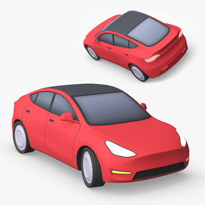 Stylized Tesla Model Y Rigged 3D model