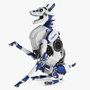 Futuristic Police Robot Dog Rigged 3D model