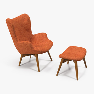 Grant Featherston Contour Style Chair Orange 3D model