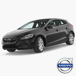 3D Volvo V40 Hatchback Rigged