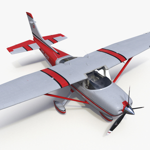 3D Single Engine Propeller Aircraft Cessna 182 model