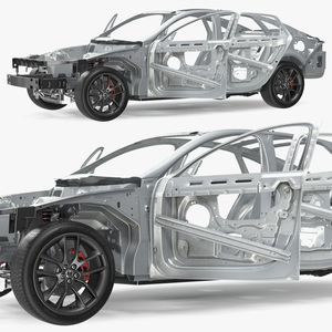 Car Chassis with Frame Rigged 3D model