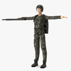 Soldier Low Poly Rigged for Maya 3D