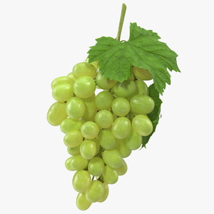 3D Bunch of Green Grapes